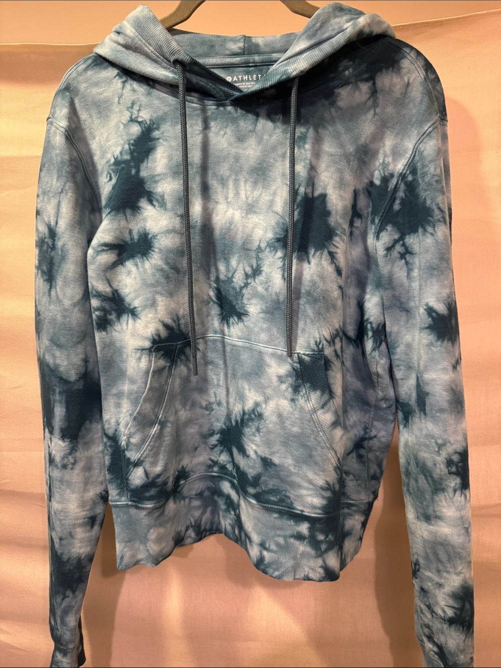 Athleta Blue and Teal Tie-Dye Pullover Hoodie